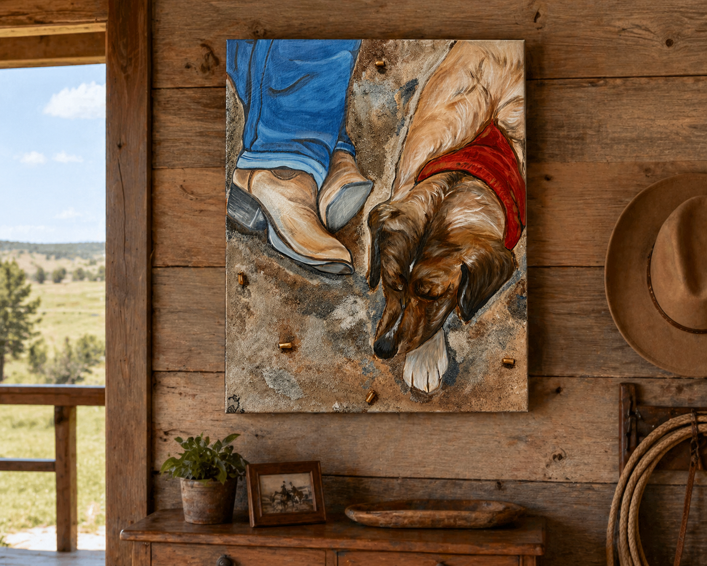 Custom Pet Portrait on Canvas 15x25"