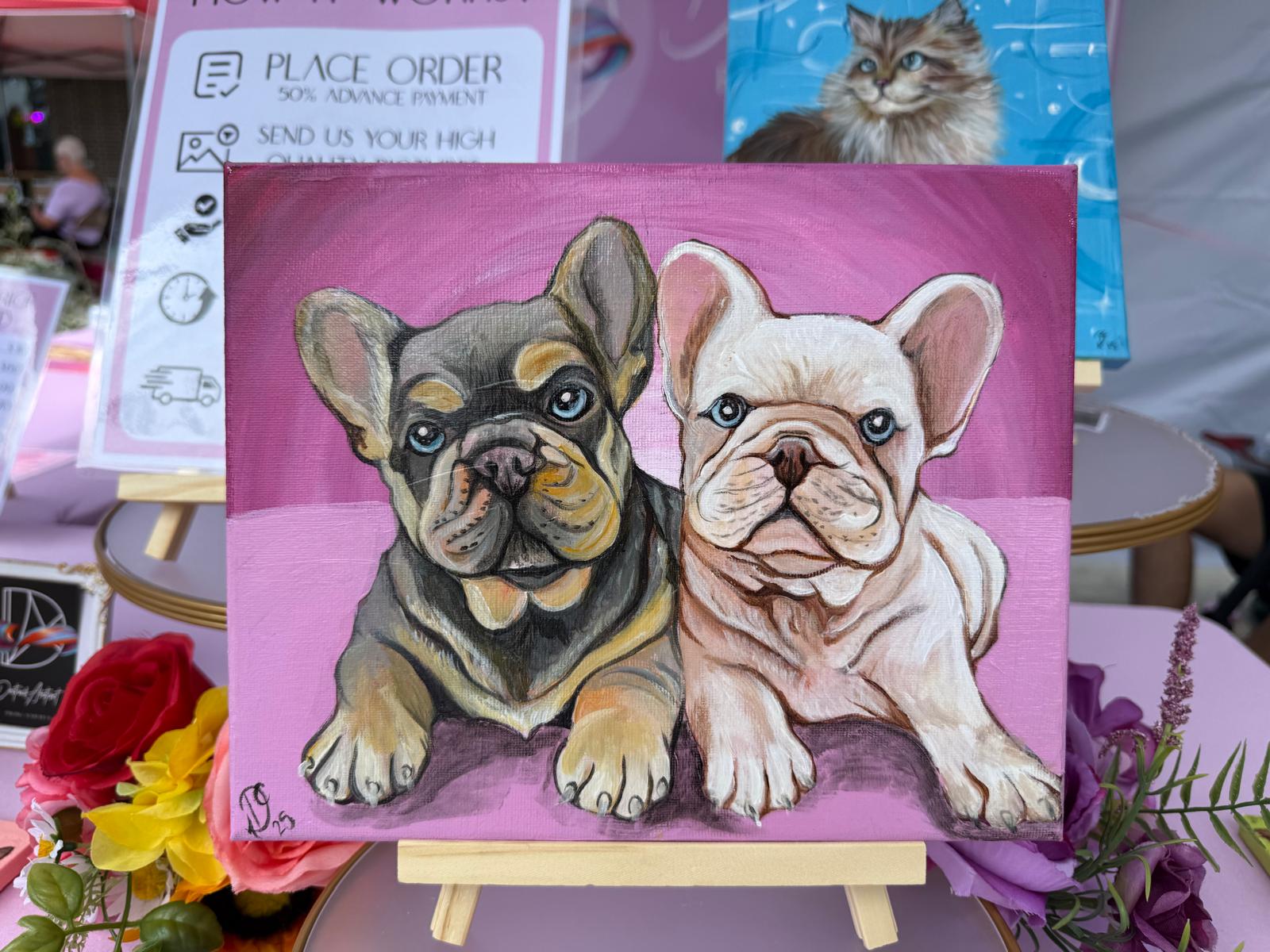 Hand painted Custom Pet Portrait 8X10" + FREE GIFT