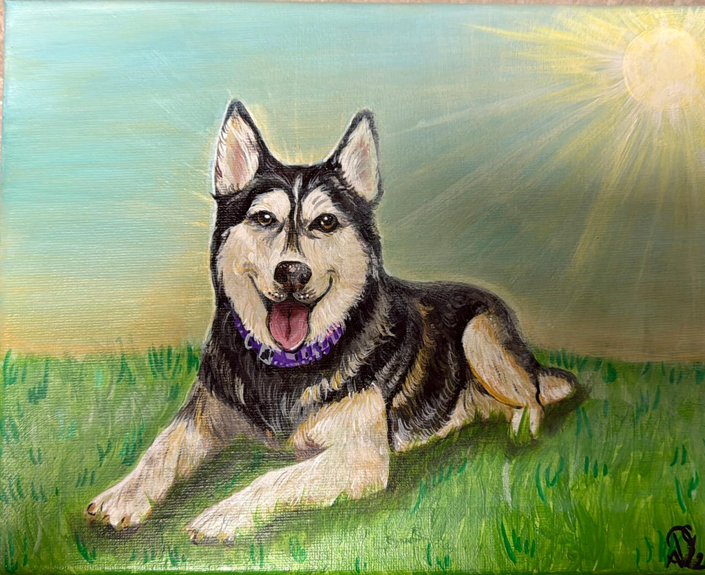 Hand painted Custom Pet Portrait 8X10" + FREE GIFT