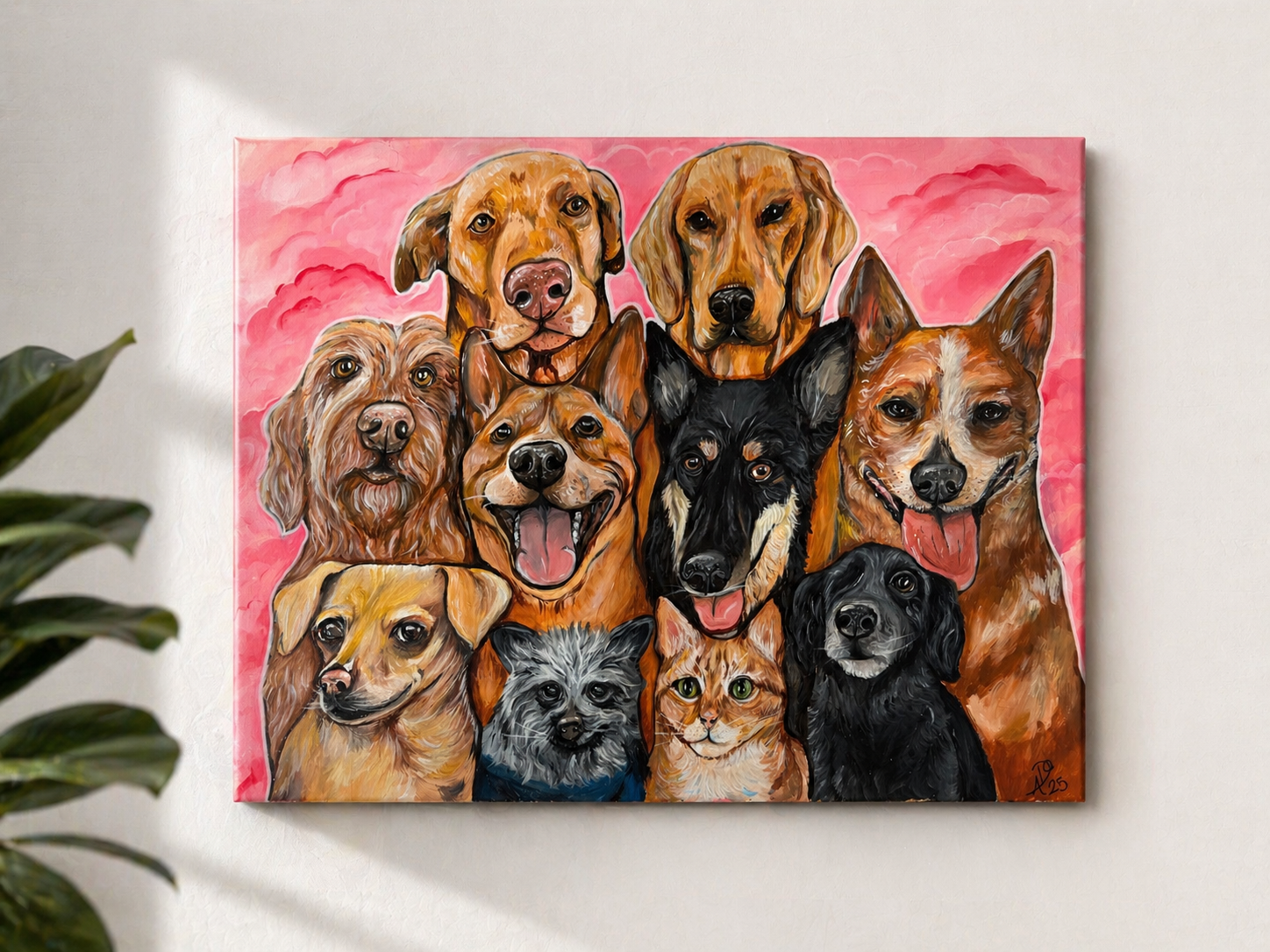 Custom Pet Portrait on Canvas 15x25"