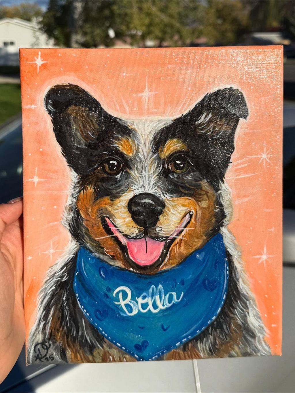 Hand painted Custom Pet Portrait 8X10" + FREE GIFT