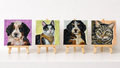 Hand painted Custom Pet Portrait 4x4" free mini easel