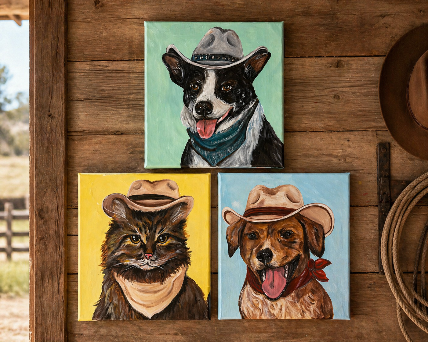 Hand painted Custom Pet Portrait 8X10"